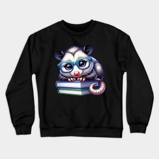 Opossum Book Nerd Crewneck Sweatshirt